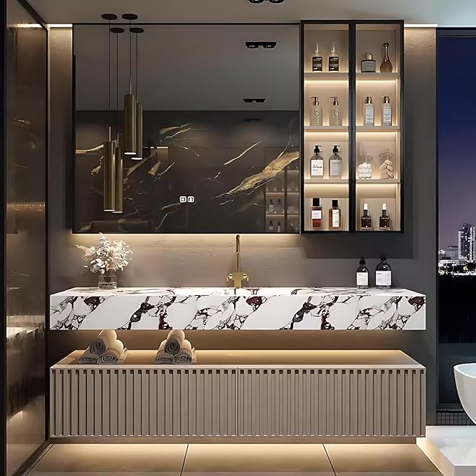 Amazon.com: ZGNBSD Bathroom Vanity with Sink- Modern Bathroom Vanity ...