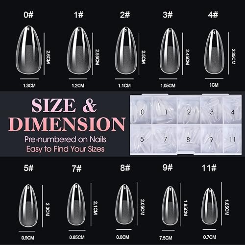 Miniatura 2 de Gelike EC Kit de 240 puntas de uñas de gel suave, extensiones de uñas completas de cubierta transparente, puntas de uñas postizas acrílicas