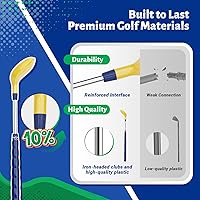 Vista 3 de Juego de golf para niños pequeños de EagleStone con lanzador de pedal, juguete de golf para niños de 3 a 8 años, incluye palo de golf ajustable, 15