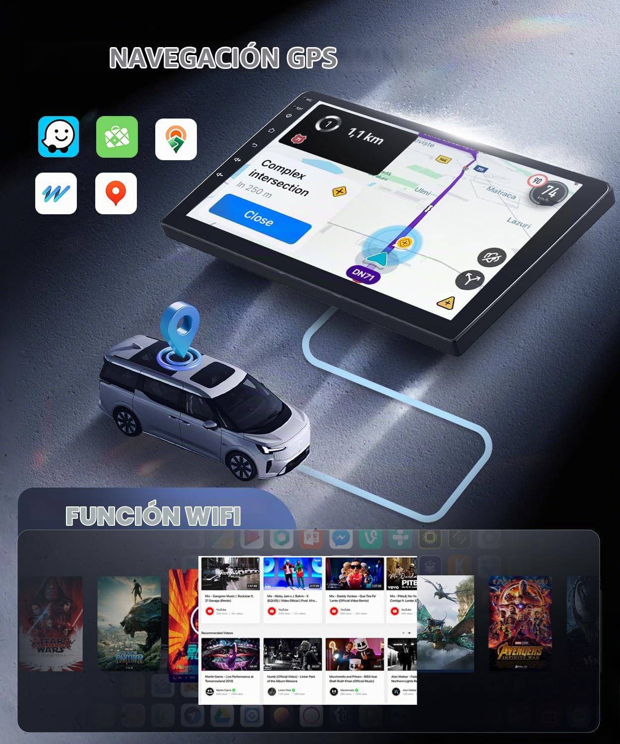 VECHTEL 8 Core 6G+128G Android 15 Radio de Coche para Ford Focus Mk2 II 2 2004-2011, 9'' IPS HD Pantalla Táctil con Carplay Android Auto Inalámbrico DSP GPS Wi-Fi USB Bluetooth FM RDS Cámara Trasera