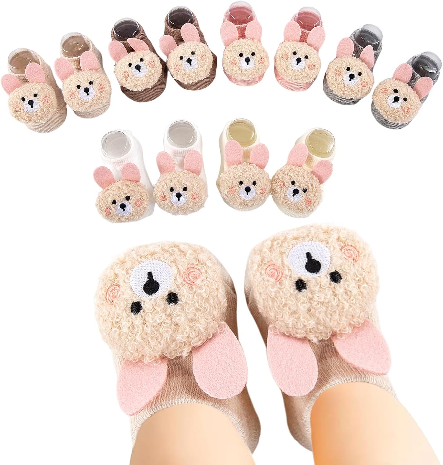 Baby Girl Socks Cute Flower Animal Non-Slip Grip Cotton Ankle Socks for Babies Infants Girl Baby Gifts for Girls