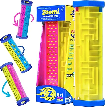 Mobi Zoomi Hexagon Maze Puzzle Game - 3D Hexagon Maze Gravity Ball Game for Toddlers and Kids, Brain Teaser Puzzles, Fidget Toy for Motor Skills and Coordination - Toddler Toys for Ages 4+