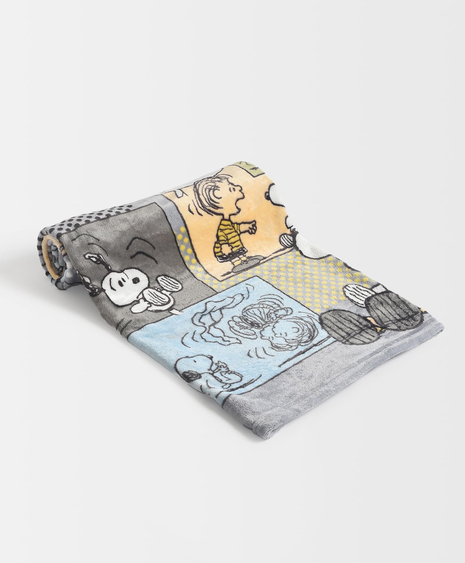 Mi Arcus Peanuts Snoopy Print Ultra-Soft Cotton Blanket for 1-3 Y, 120x110 CM - Grey