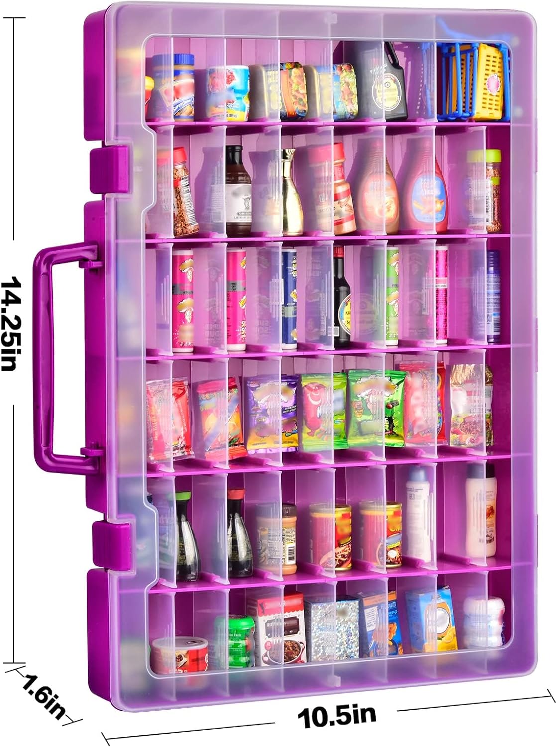 FULLCASE Case Compatible with 5 Surprise for Mini Brands Toys Series 1 2 3 4 Mystery Capsule Real Miniature Collectible Kit Storage for Littles, for Mini Mart Collection Organizer(Box Only) Purple