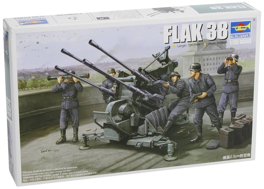 Amazon | トランペッター 1/35 ドイツ軍 Flak38 2cm/4連高射機関