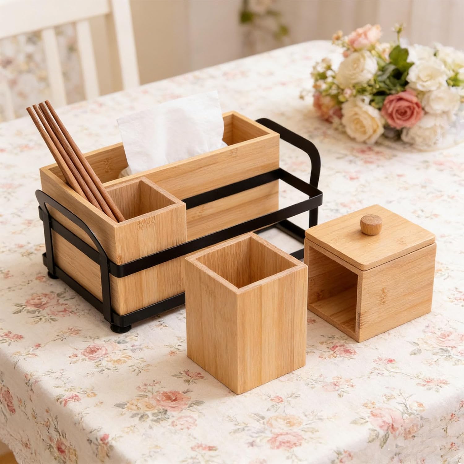 Space Saving Kitchen Storage for Hosting Guests with Detachable Compartments and Transport Handle Space Saving Utensil Stand