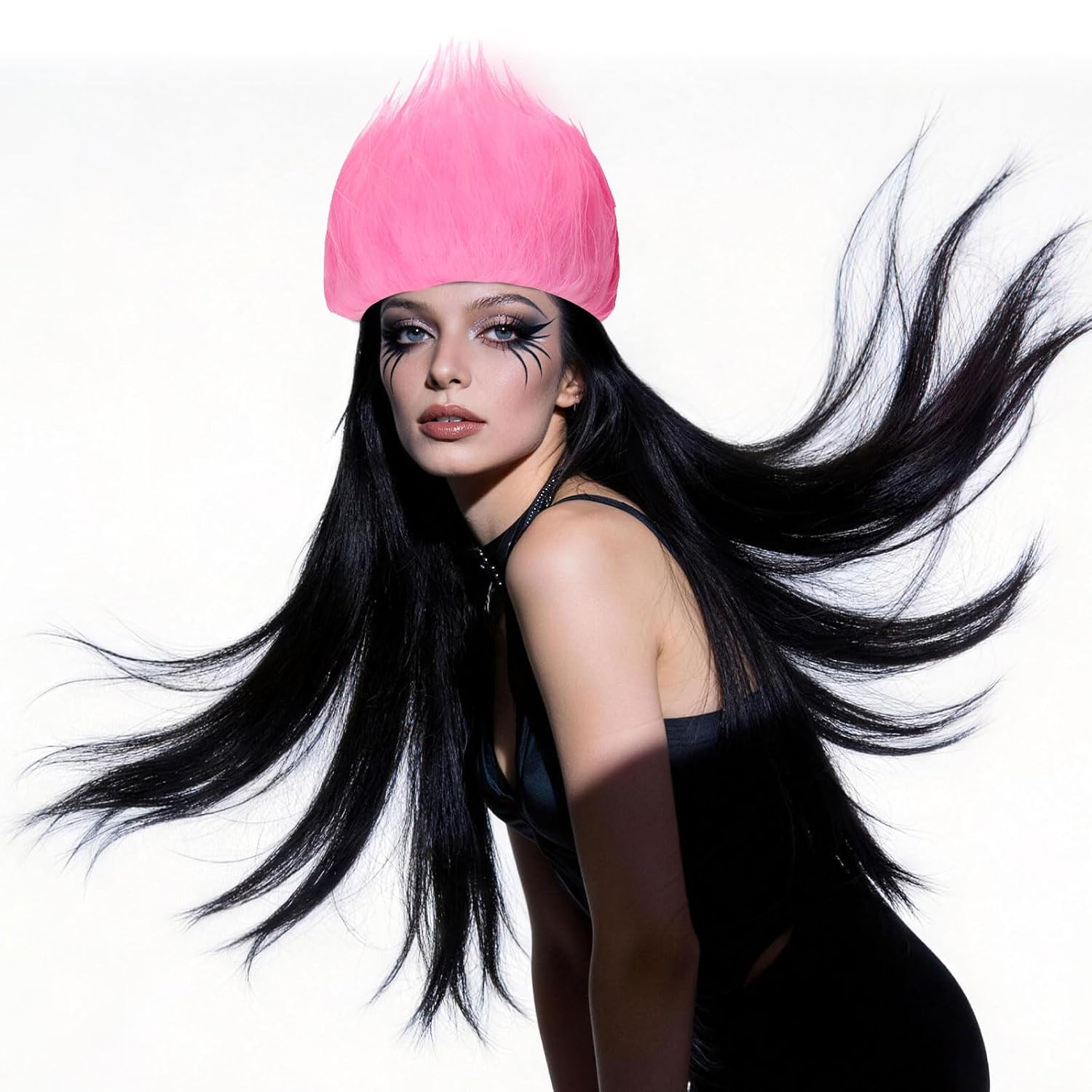 Pink Headband Wigs for Women Funny Party Wigs for Halloween Cosplay Costume Parties