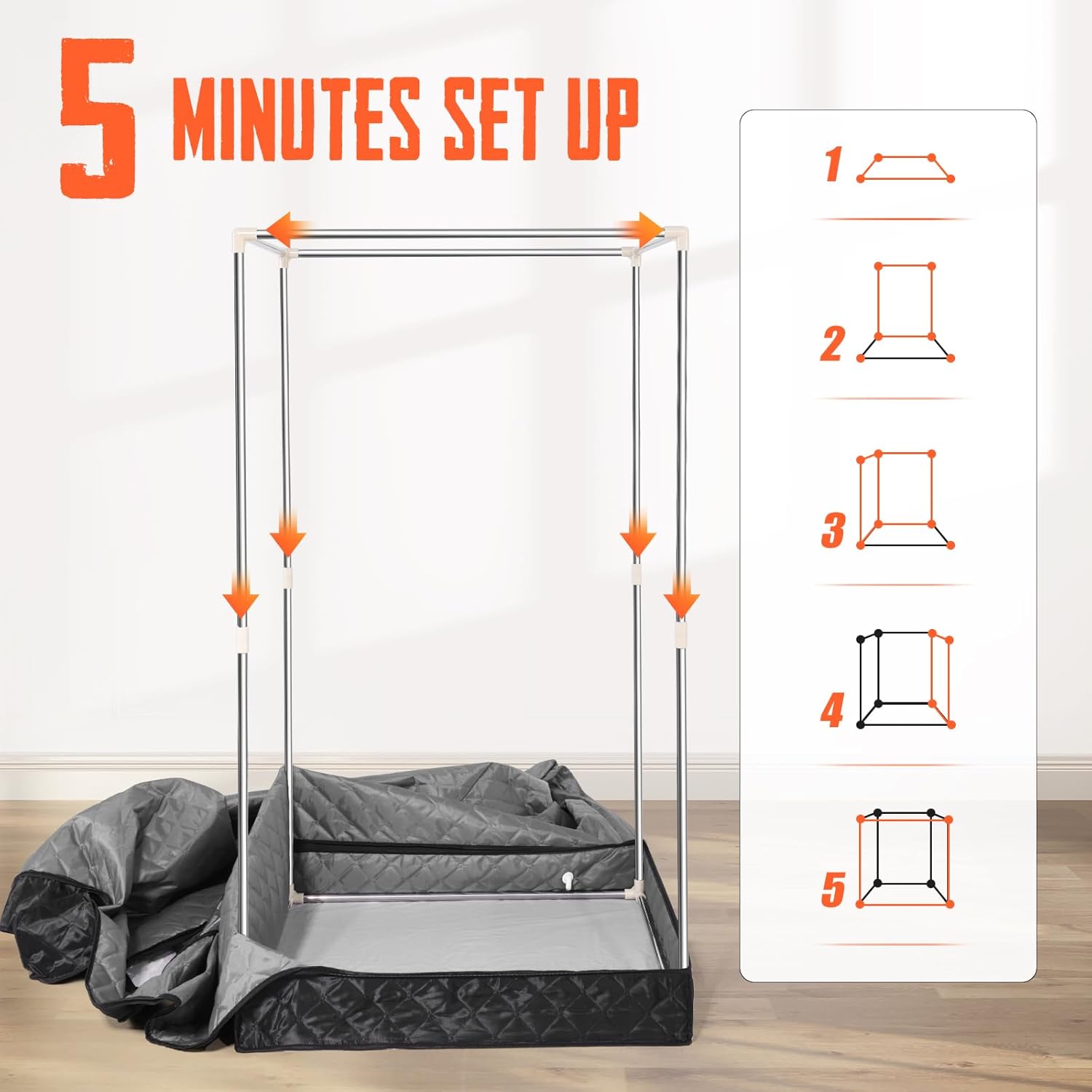 Sauna Box, Upgraded Portable Sauna for Home, Personal Sauna, Extra Large Sauna Box with 1200W 3.0L Steamer, 35”x 35”x 63”, Black
