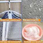 6 PCS Garment Bags for Hanging Clothes,KLHCDUO All Clear Garment Bag, Plastic Dustproof Suit Bag, Coat Protector Zippered Garment Covers for Closet Storage and Travel(24" x 40")