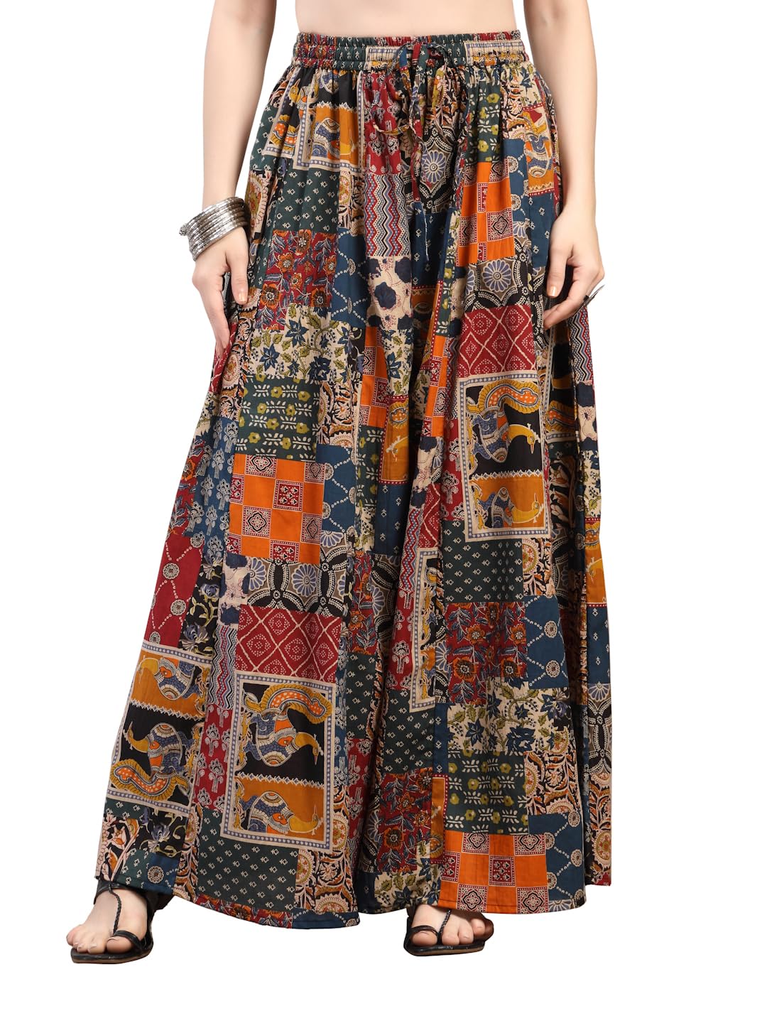 cotland fashions Jaipuri Cotton Printed Flared Palazzo Pants for Women-picture-37