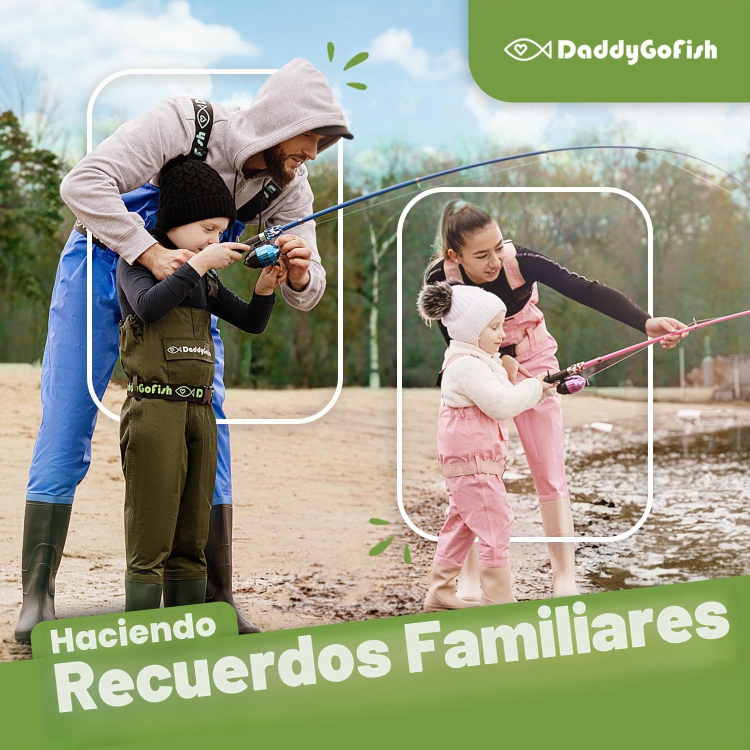 Daddy Go Fish Niños Caña de Pescar telescópica Spincast Combo Silla Plegable Soporte de Varilla Caja de Aparejos Red de Cebo Bolsa de Transporte Niños Niñas