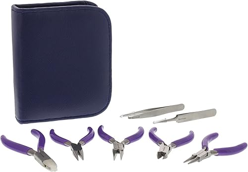 The Beadsmith Juego de alicates de joyería de 7 piezas con estuche, mini