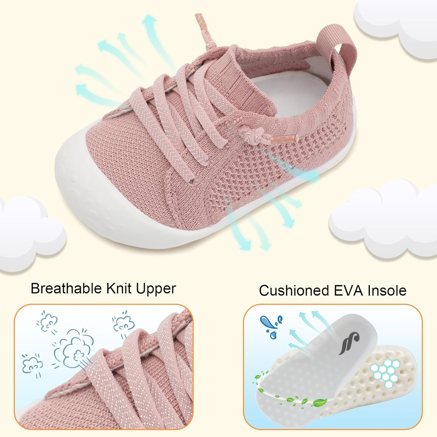 JIASUQI Baby Shoes for Toddler Boys Girls Sneakers Slip on Walking Shoes for Babies - Image 6
