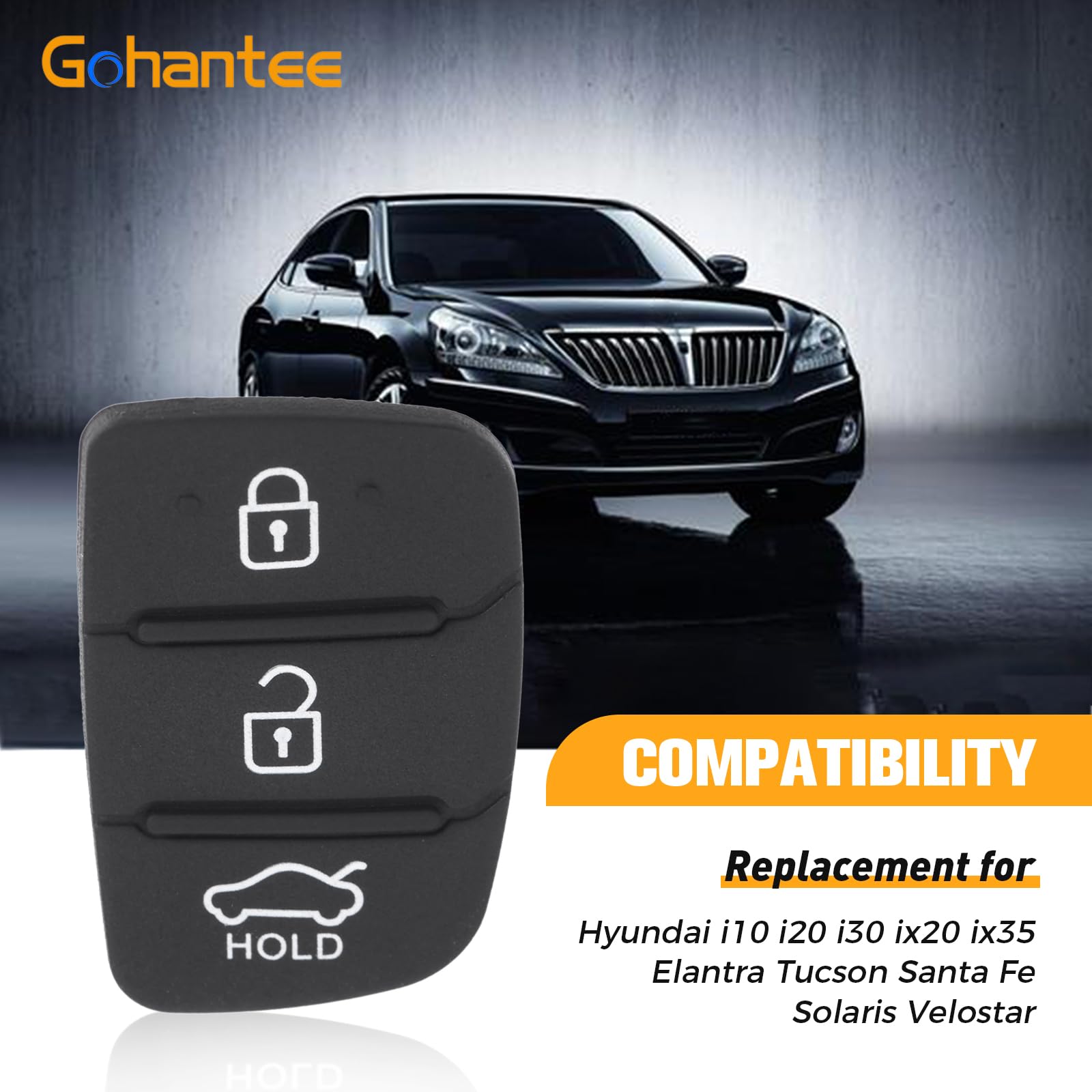 Hyundai i10 i20 i30 i40 ix20 ix35 3 Button Remote Key Fob