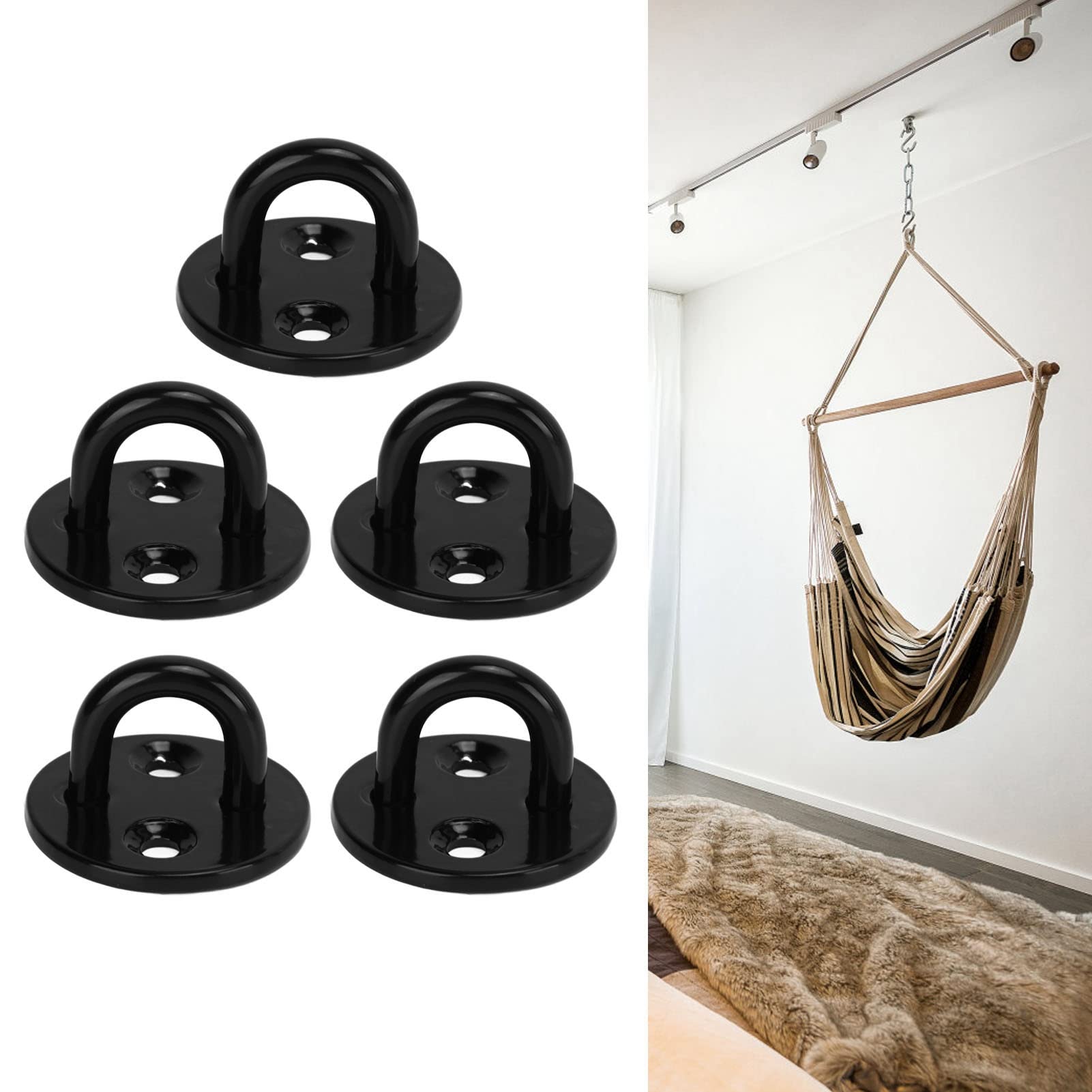 M5 Patère De Fixation Au Plafond Crochet De Fixation Murale En Acier Inoxydable 304 Pour Balançoire De Yoga, Quincaillerie Pour Bateau Paquet De 6 (vis Incluses