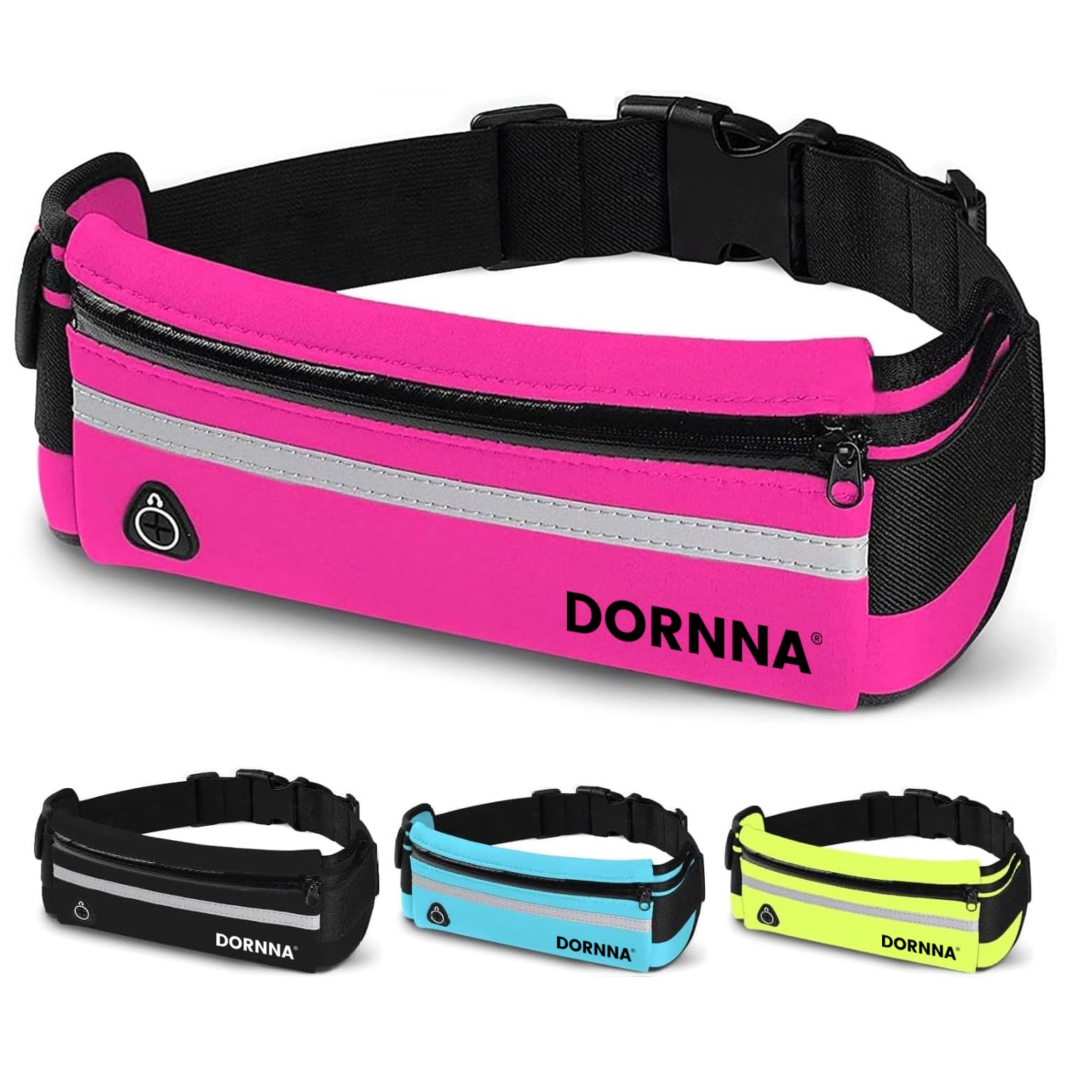 Marsupio Running Impermeabile Uomo Donna Corsa Cintura Elastica Rosa
