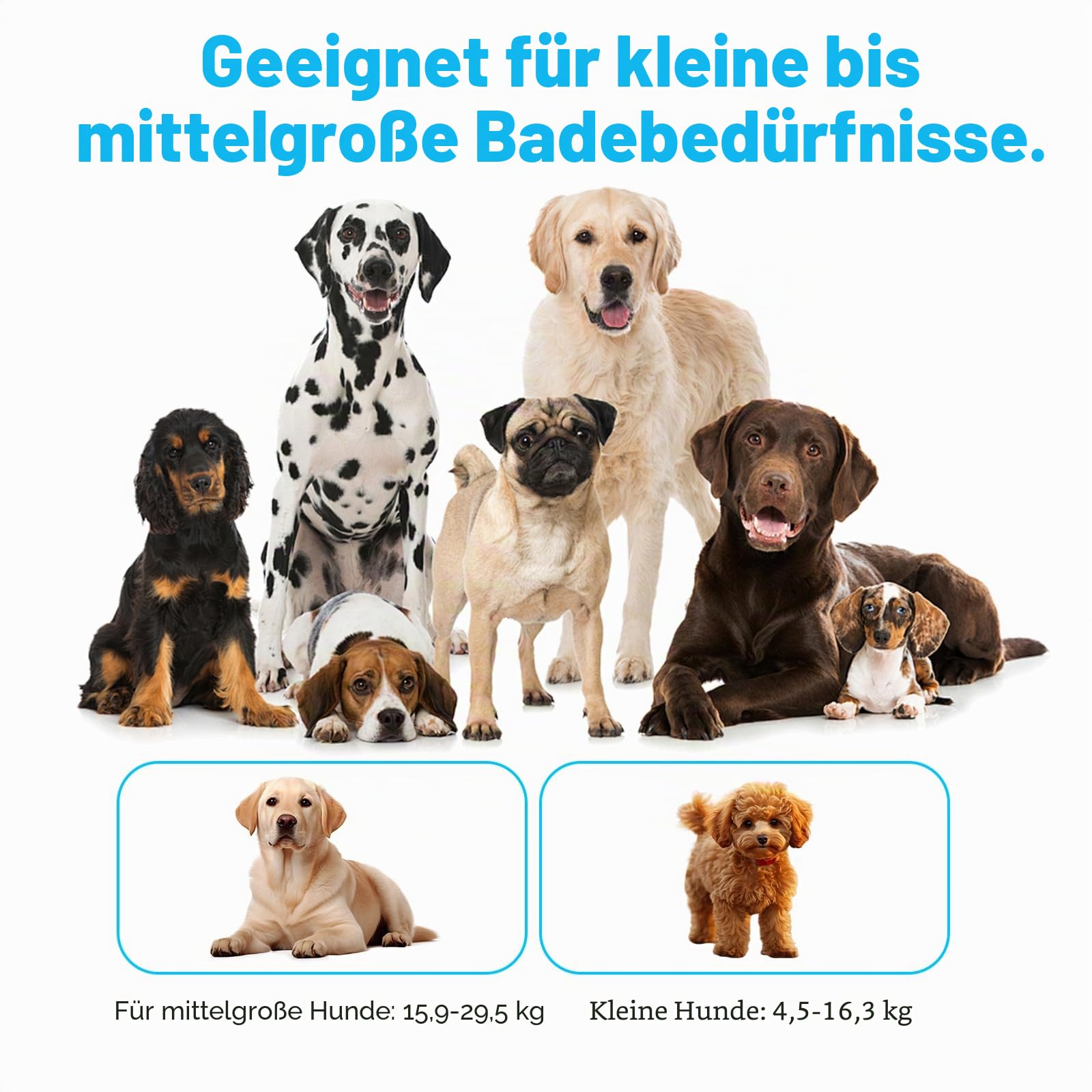 【Haustier Hundebadewanne Faltbar】2 in 1 Tragbare Hundewaschstation, Waschstation für die Fellpflege mit Abfluss und Ablage, Hundedusche für kleine bis mittelgroße Hunde Katzen Haustier, drinnen und