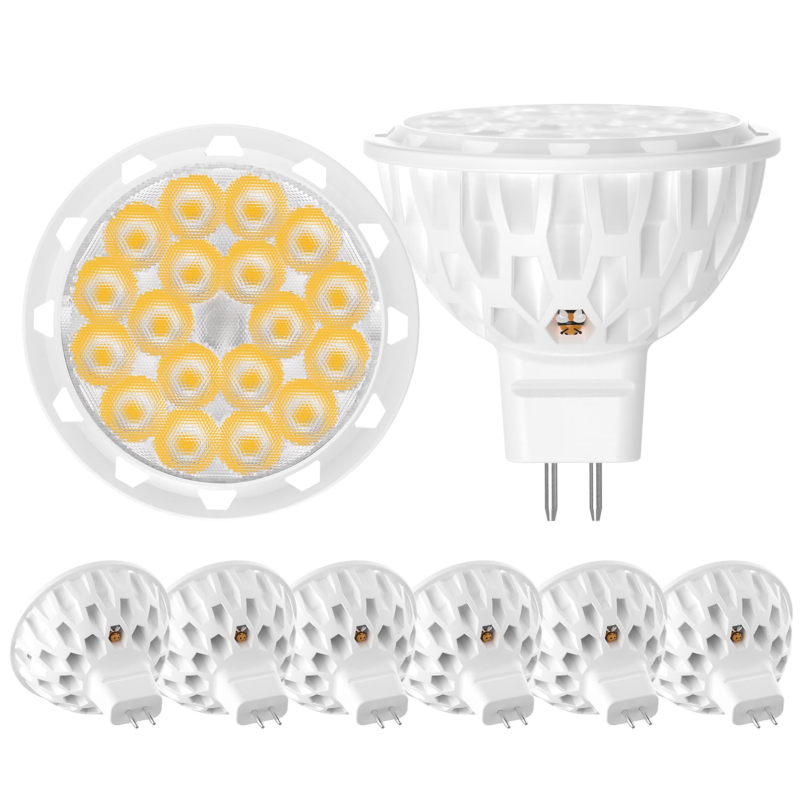 Lampadina LED MR16 GU5.3 12V 5W: Luce Bianca Calda 3000K, Sostitutiva Alogena, Per Faretti Incasso - 3