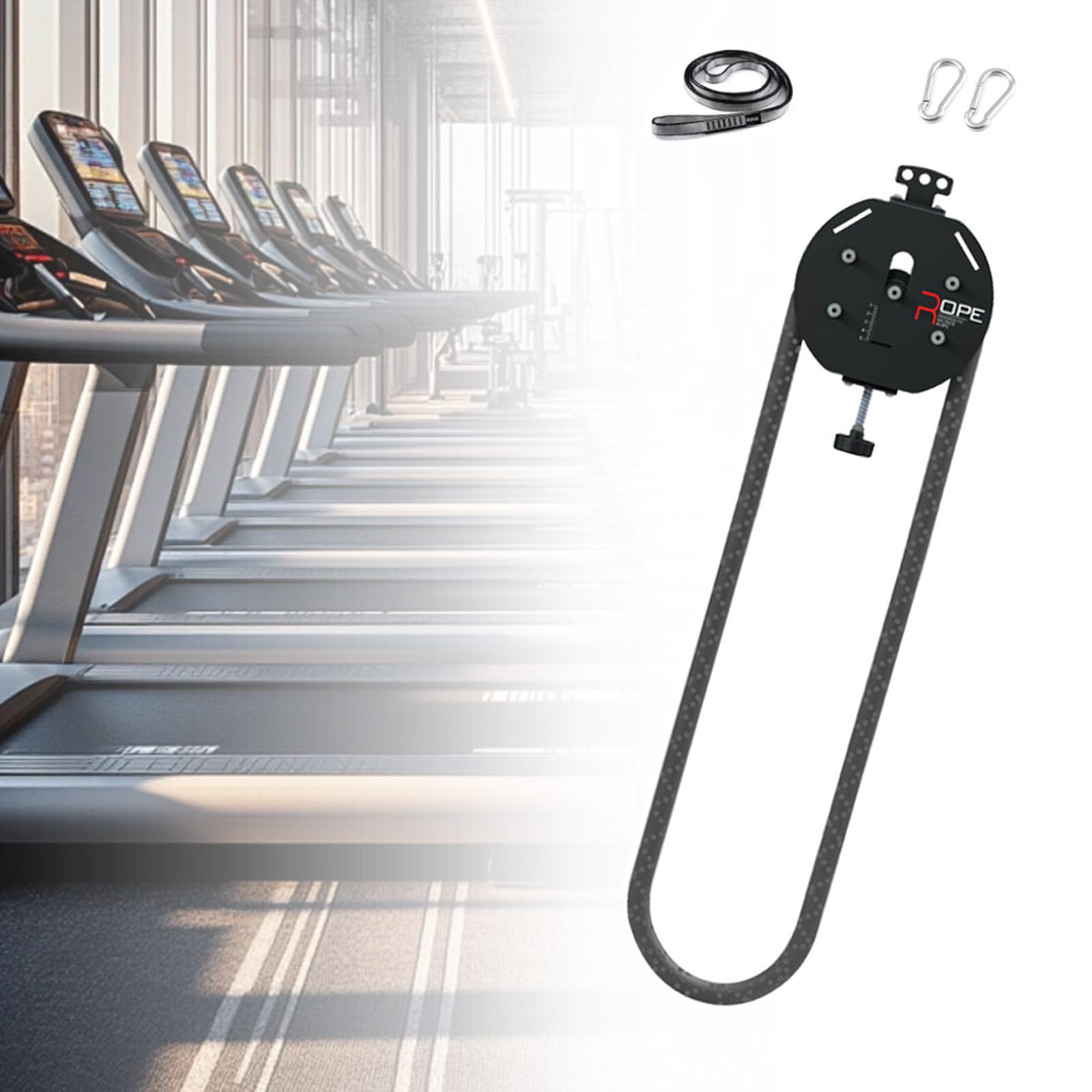 FBJAMZ Hanging Fitness Equipment for Home Use,Portable Cable Pulley System, Endless Rope Trainer, for Muscle Endurance, Upper Extremity Physical Training (Allblack)