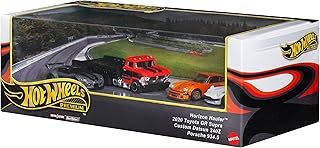Hot Wheels Premium, Set of 3 Collector Toy Vehicles and 1 Team Transport Vehicle in 1:64 Scale