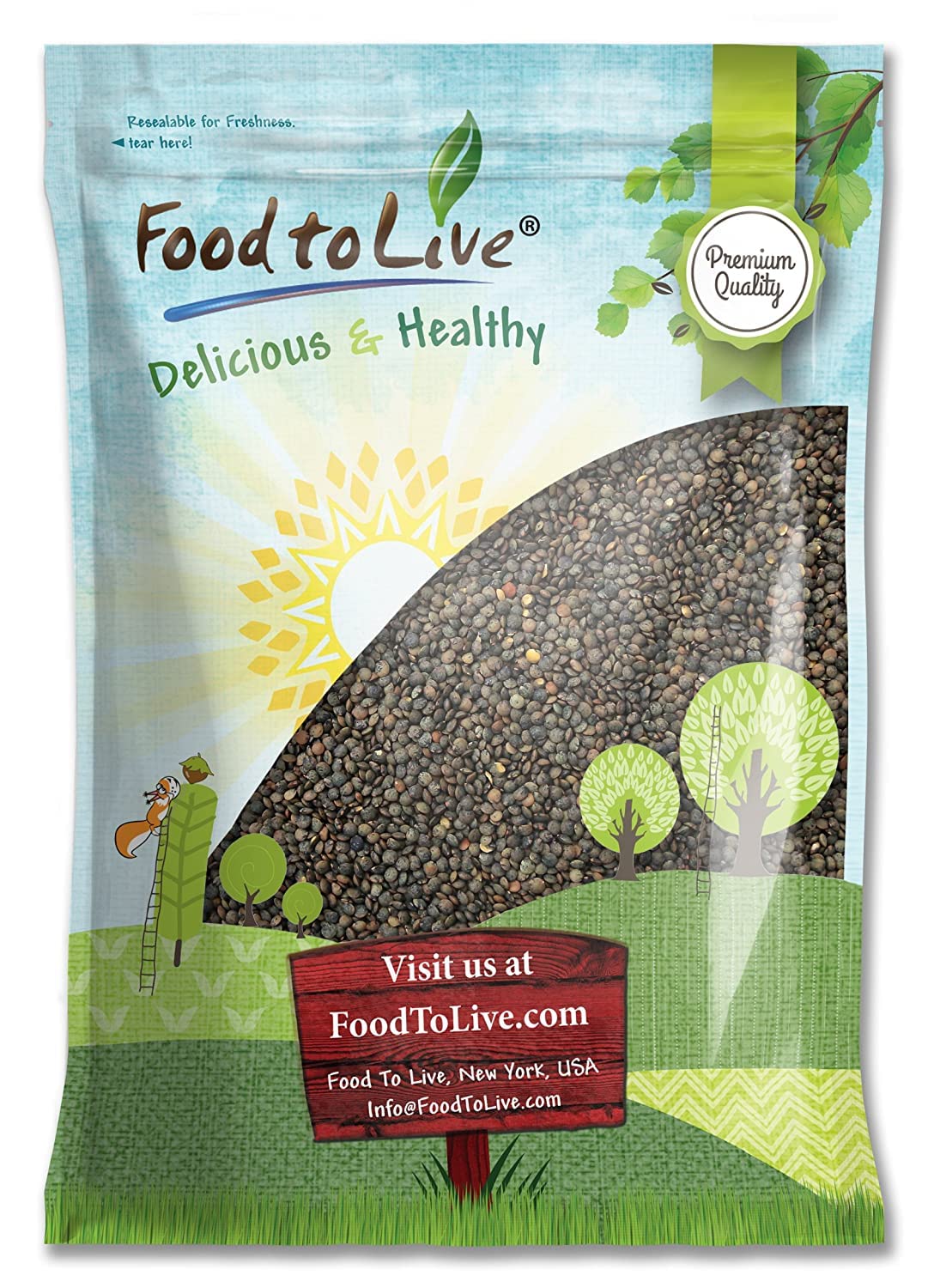 Food to Live French Green Lentils, 10 Pounds – Whole Dry Beans, Raw, Sproutable, Vegan, Kosher, Bulk. Deep Peppery Flavor. Rich in Plant-Based Protein. Great Base for Soups, Chili, and Curries