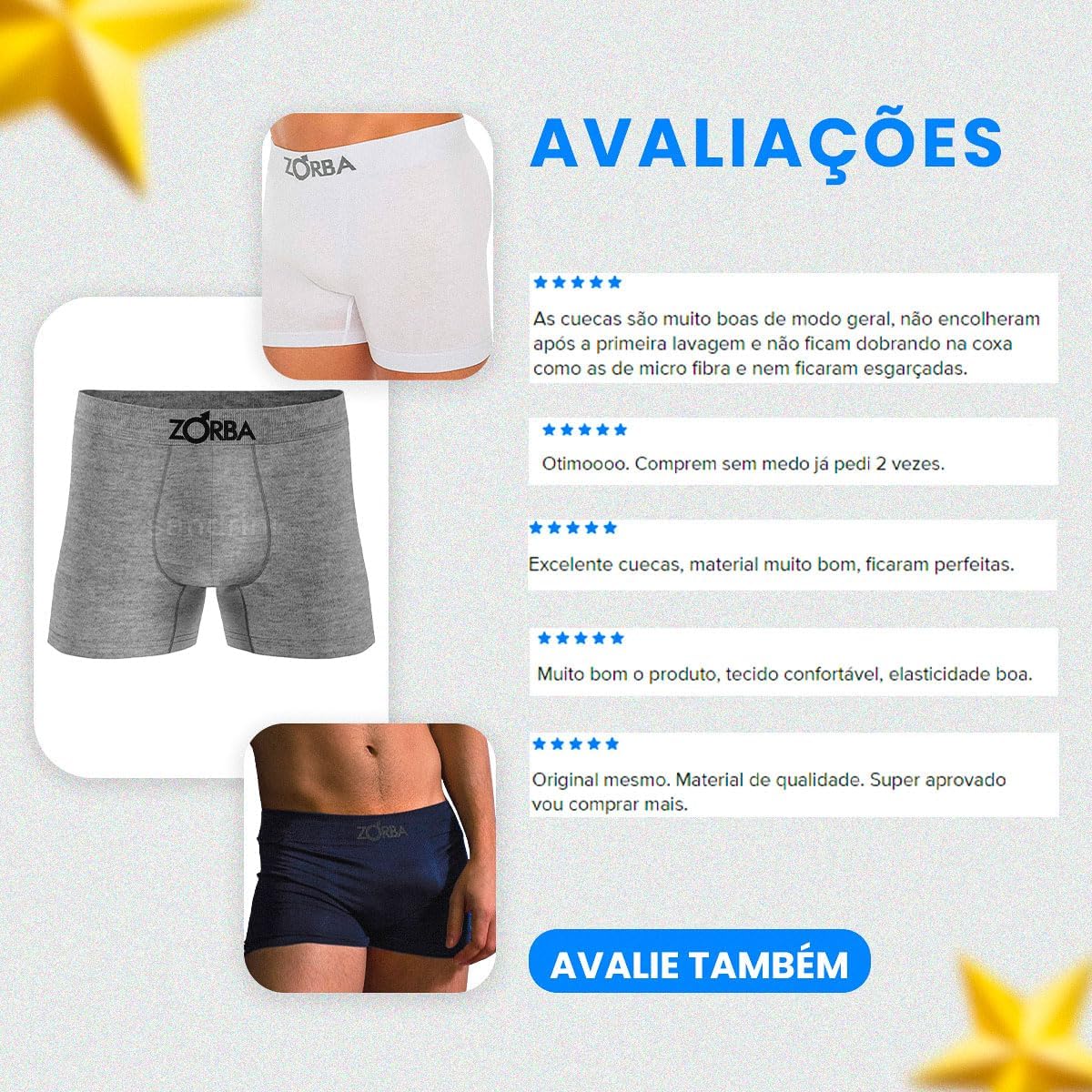 Kit 10 Cueca Boxer Zorba