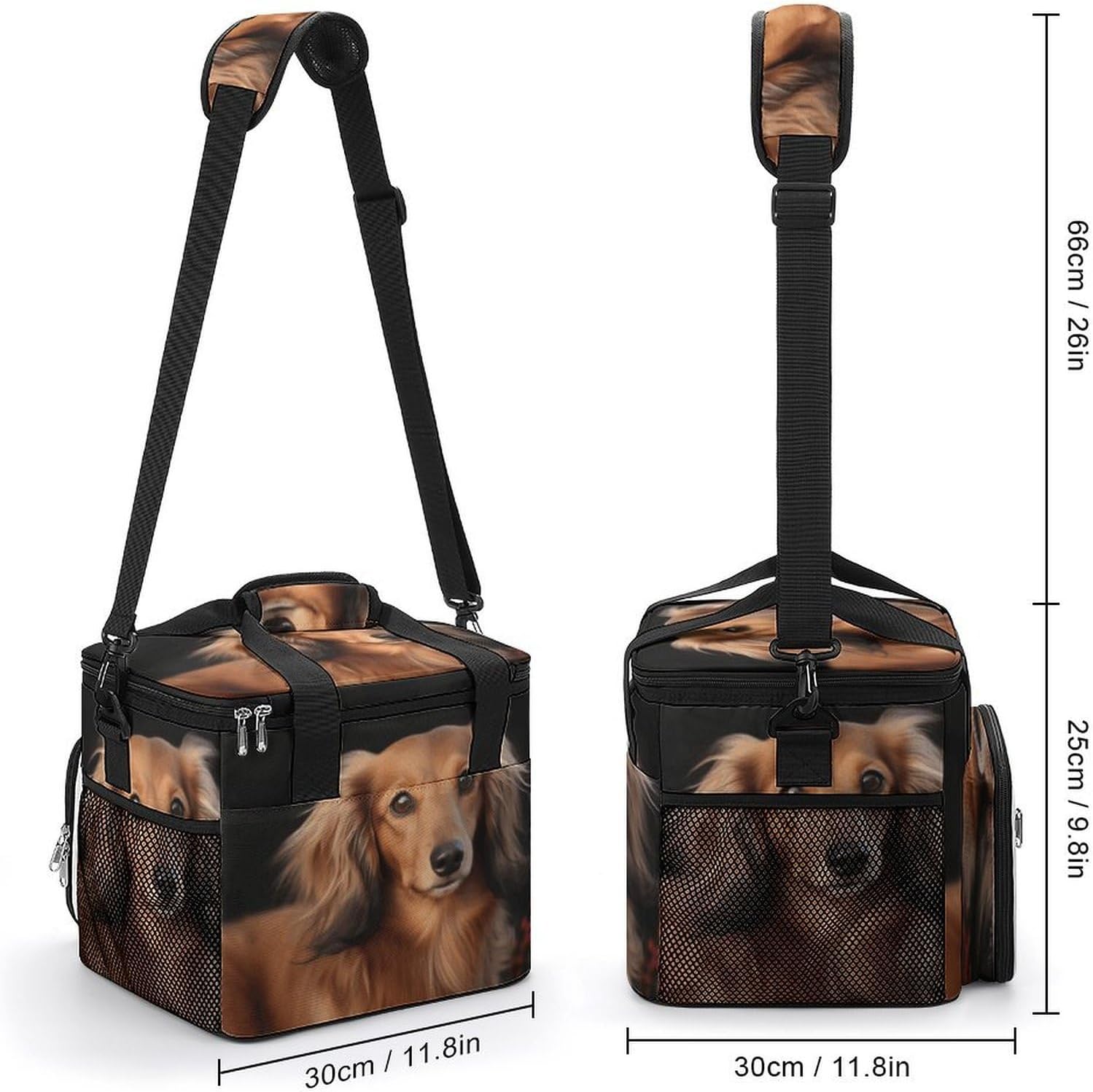 Long Haired Dachshund Cooler Bags Portable Soft Cooler Bag Lightweight Ice Chest Insulated Lunch Bags Camping Cooler Bag Cooler Lunch Tote Coolers for Picnic Travel Beach
