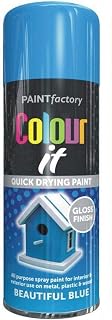 Beautiful Blue Spray Paint, 400ML Color It Spray Paint For Metal, Wood, All-Purpose Gloss Finish Blue Spray Paint, Wood Spray Paint Can by Paint Factory