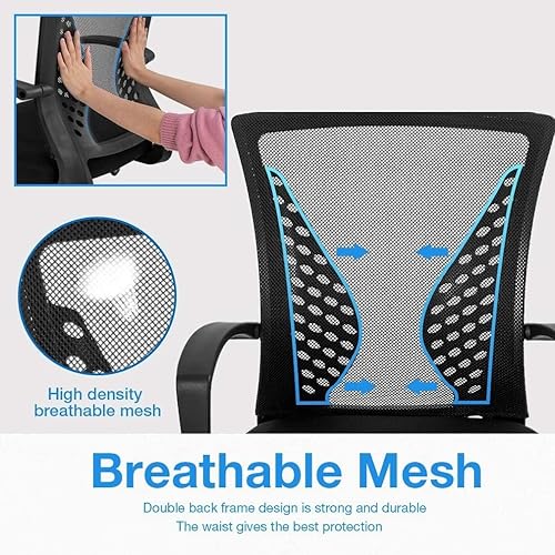 Miniatura 6 de Silla de redacción alta para oficina, silla de escritorio de pie, silla de oficina de recepción de altura ajustable con soporte lumbar y anillo