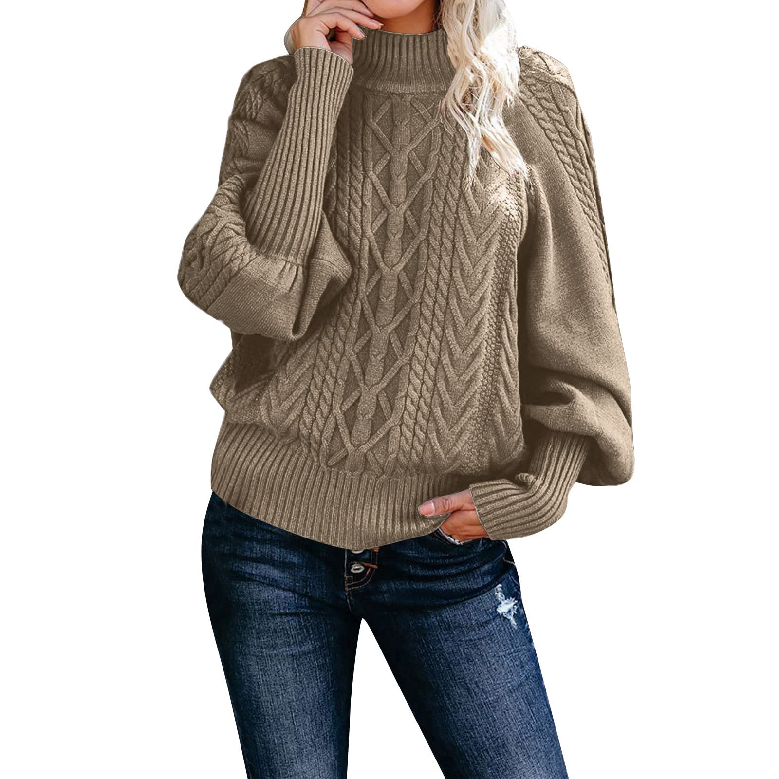 Rollkragenpullover Damen, Turtleneck Pullover Damen Gerippter Feinstrick Warm Strickpullover Elegant Sweatshirt Strickpulli Langarm Dünner Tunika Damen Warmer Rollkragenshirt Thermooberteile Für Damen