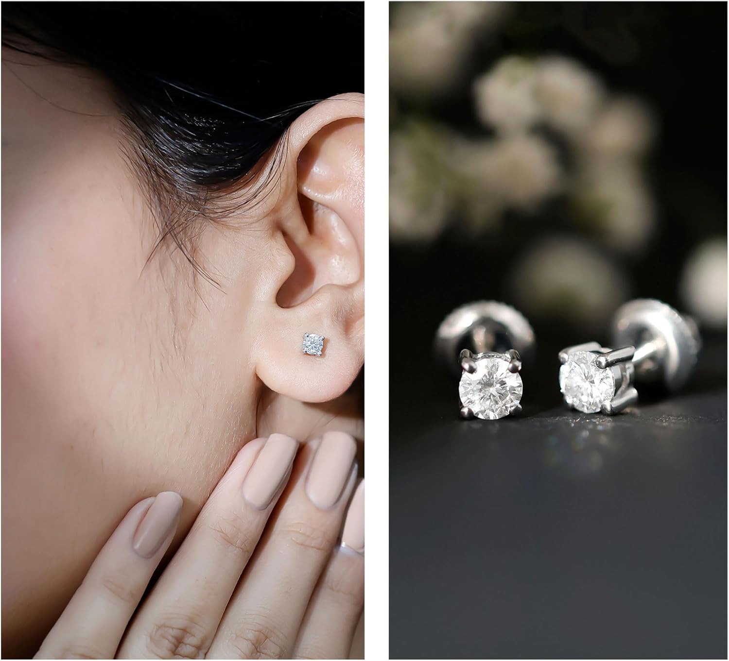 Brilliant Cut Moissanite Stud Earrings in Silver, D-VS1 Quality (0.5–4 Carat Options) – Perfect for Gifting - Image 2