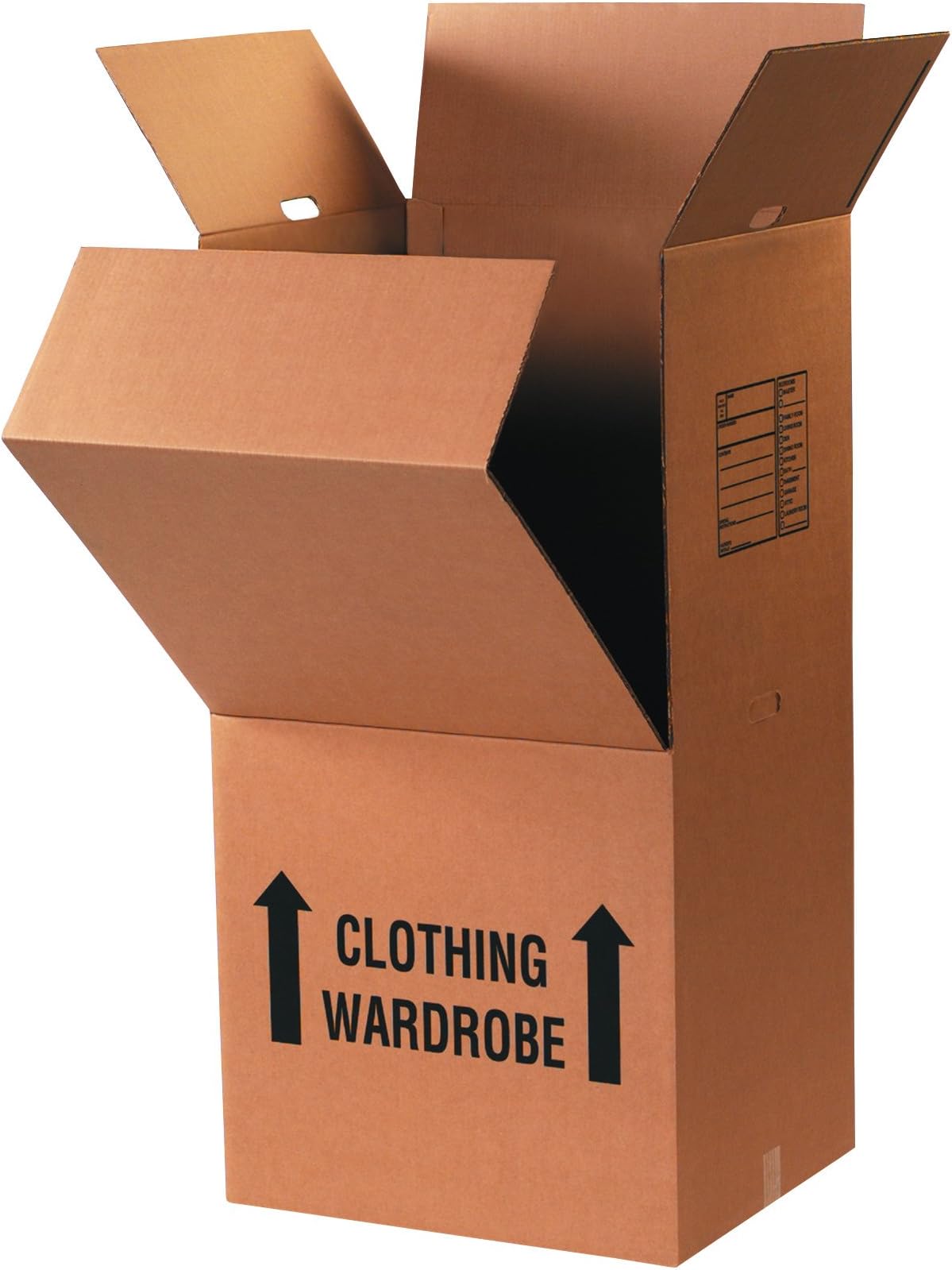Top Pack Supply Wardrobe Moving Boxes, 24"L x 20"W x 46"H, Packing and Moving, Hanger Bar Sold Separately, Kraft (Pack of 5)