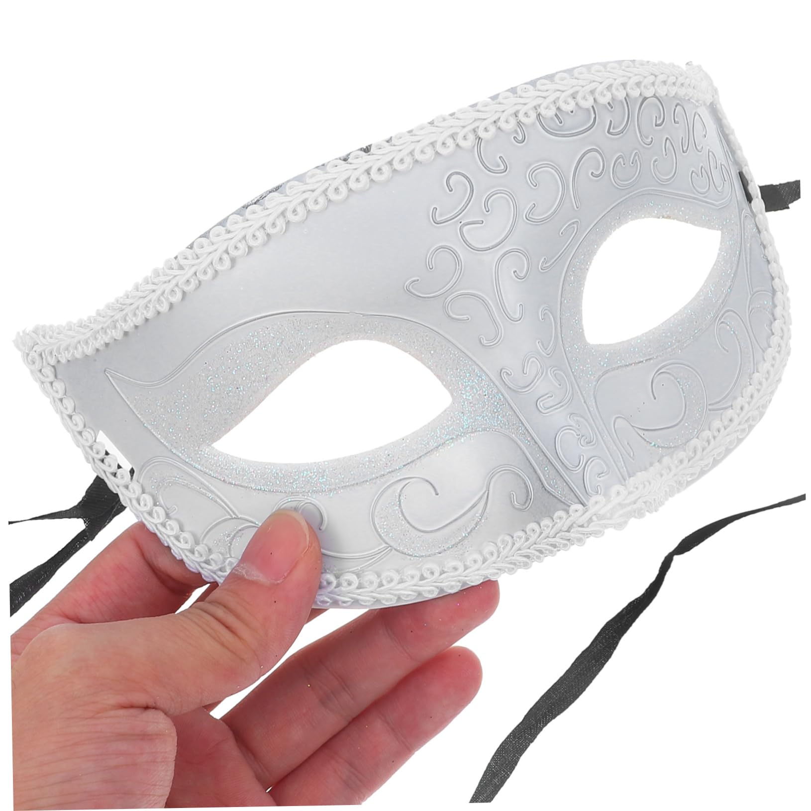 TOYANDONA Mascarade Masque Masque Demi- Princesse Carnaval Fantaisie Robe Costume Rétro Halloween Dentelle Cosplay Mascarade Dentelle Cosplay