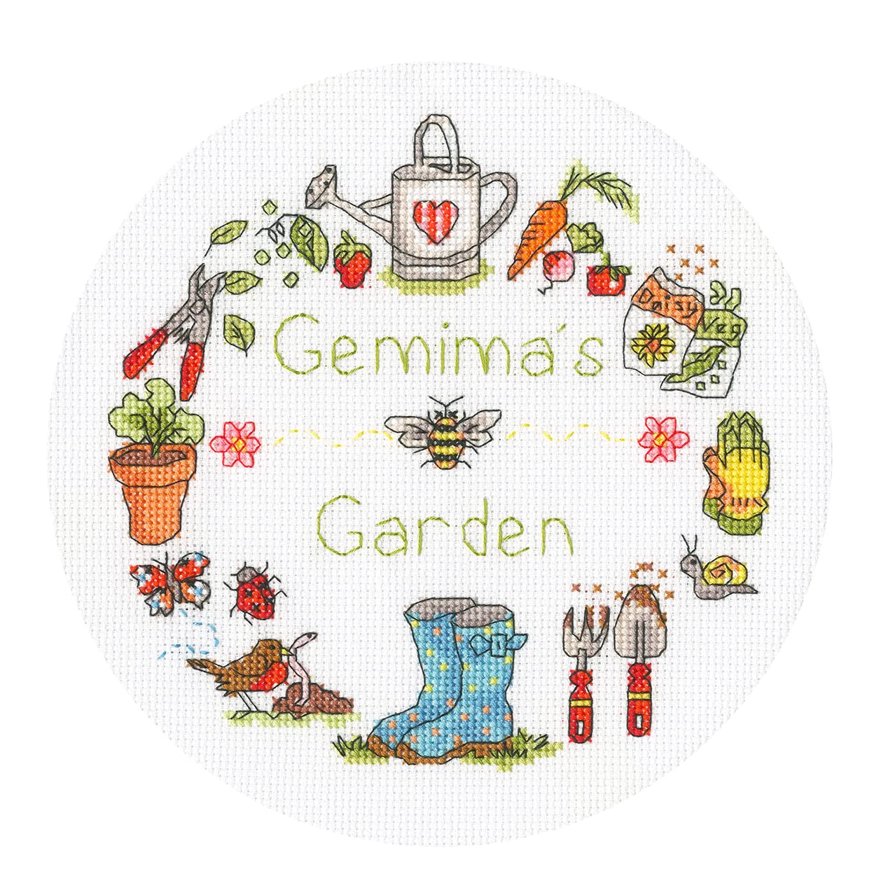 Bothy Threads White Cross Stitch Kit N- My Garden (Hoop Not Included)
