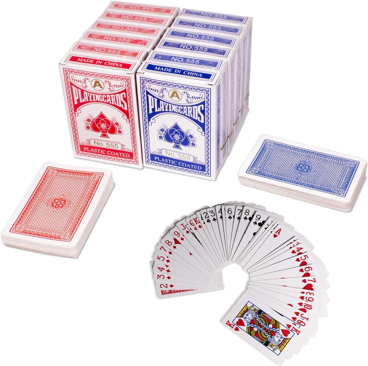 FD FAIRDEAL CASH & CARRY Original Bonus Playing Cards Pack of 12, Plastic Coated Standard Size Deck of Cards, Made in USA