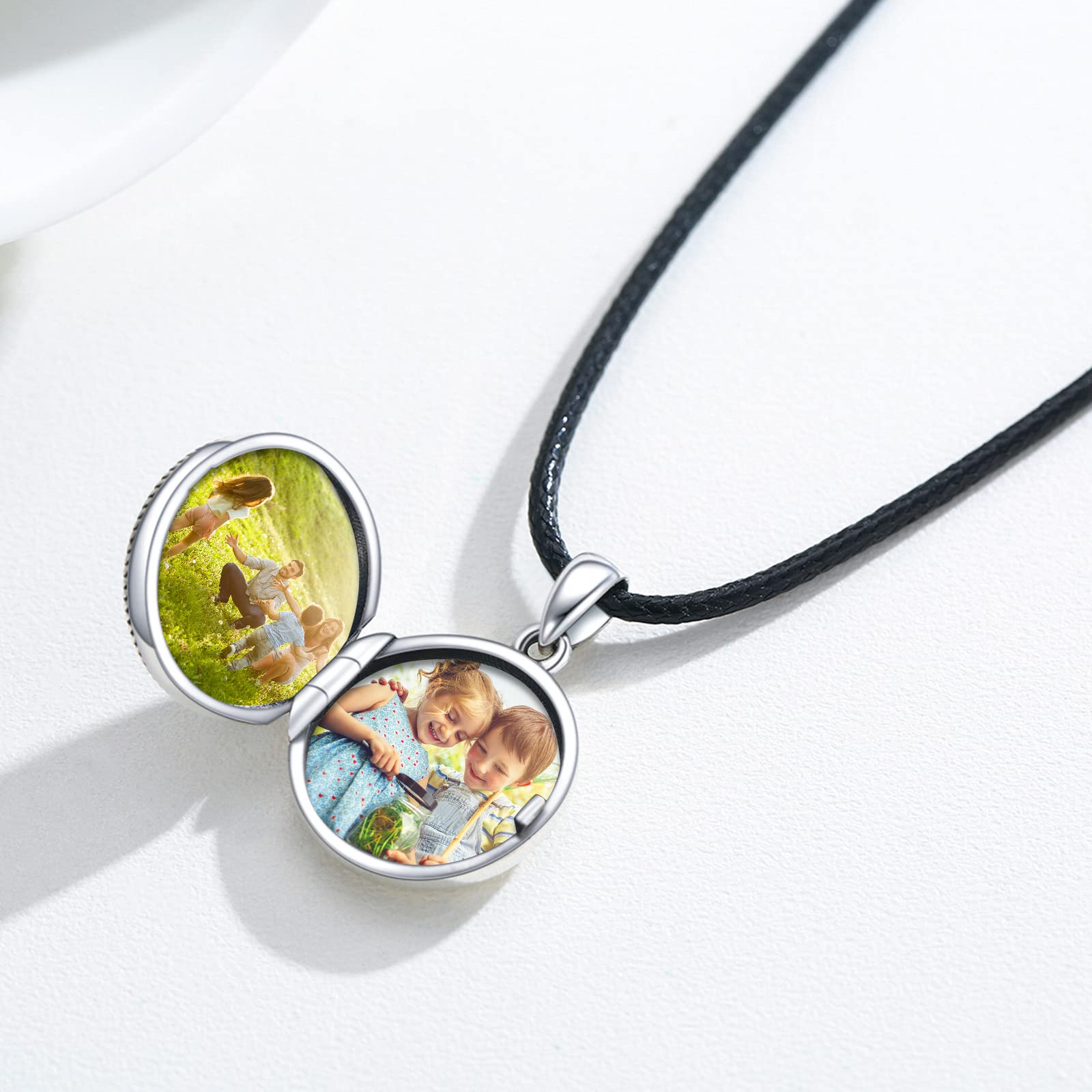 Collar con medallón de nudo celta de plata de ley 925, con cruz de plata de ley 925, medallón de fotos, collar celta que sostiene la imagen, colgante de joyería para mujeres, hombres, hijo, regalo