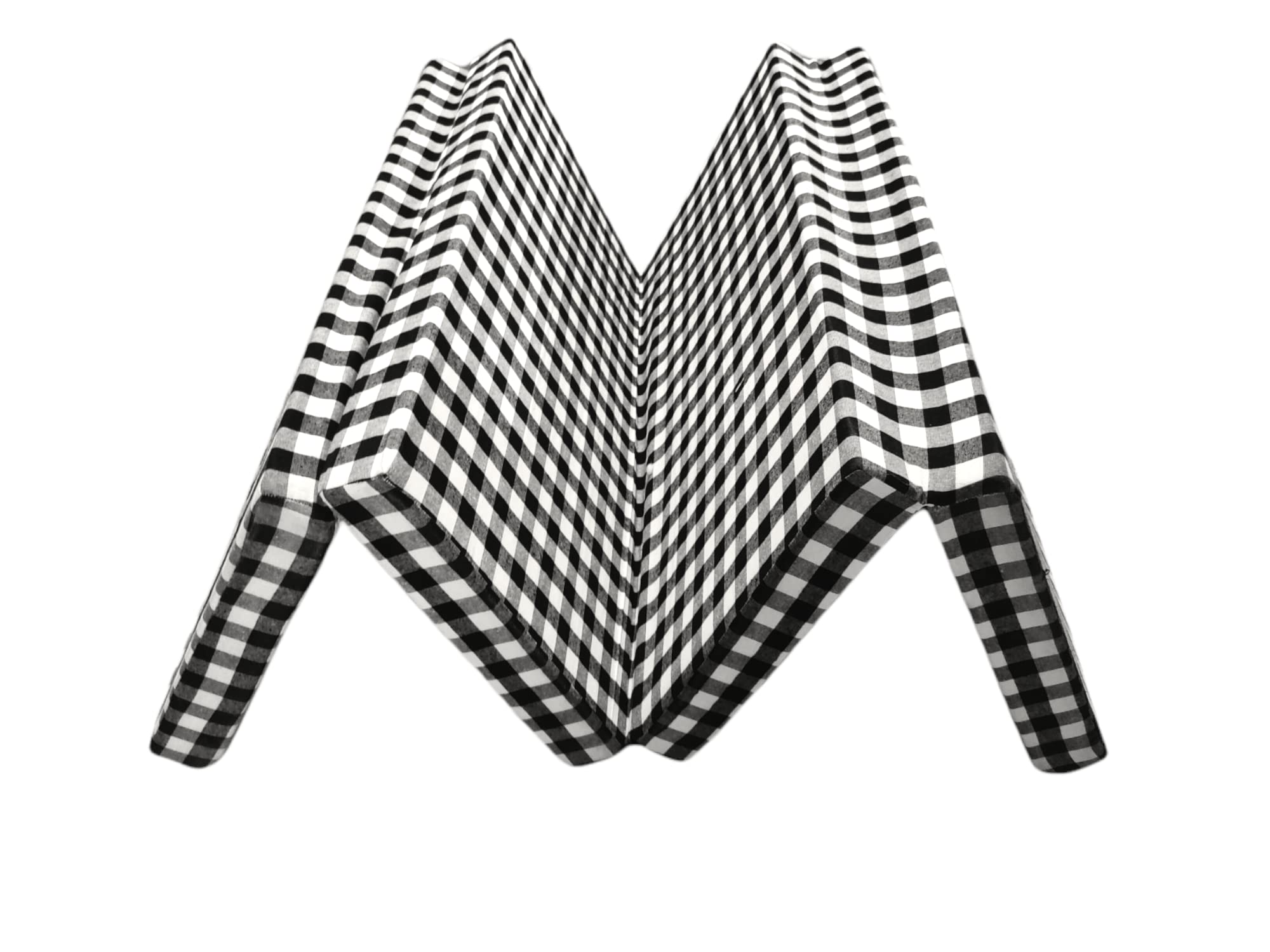 Deevine Craft 4 Ply Cotton Cover 4 Inch Thick Medium Hard Firm & Foldable Pure White EPE Foam Cover for Travel Picnic (Black and White Gingham Check(35" x 72" x 4"), 183 x 183 x 10 cm