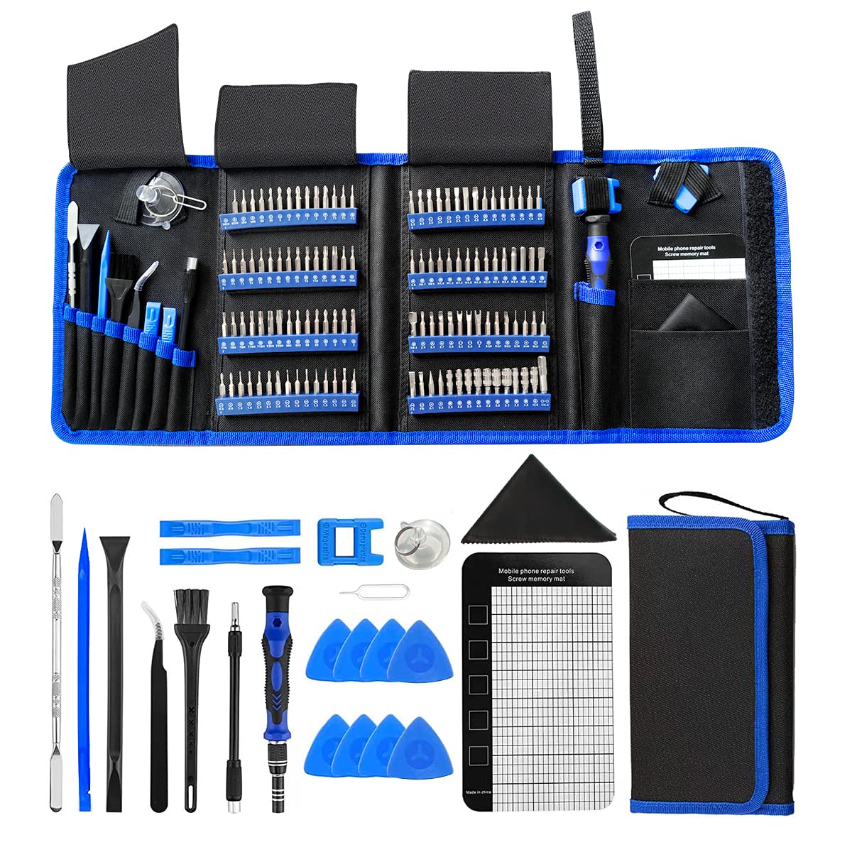 EFaithPrecision Screwdriver Sets, 142 Piece Tool Kit with 120 Bits, Magnetic Screwdriver Set for Repairing Electronics, iPhone, Laptop, Small Appliances, PC, Cell Phone, PS4, Xbox