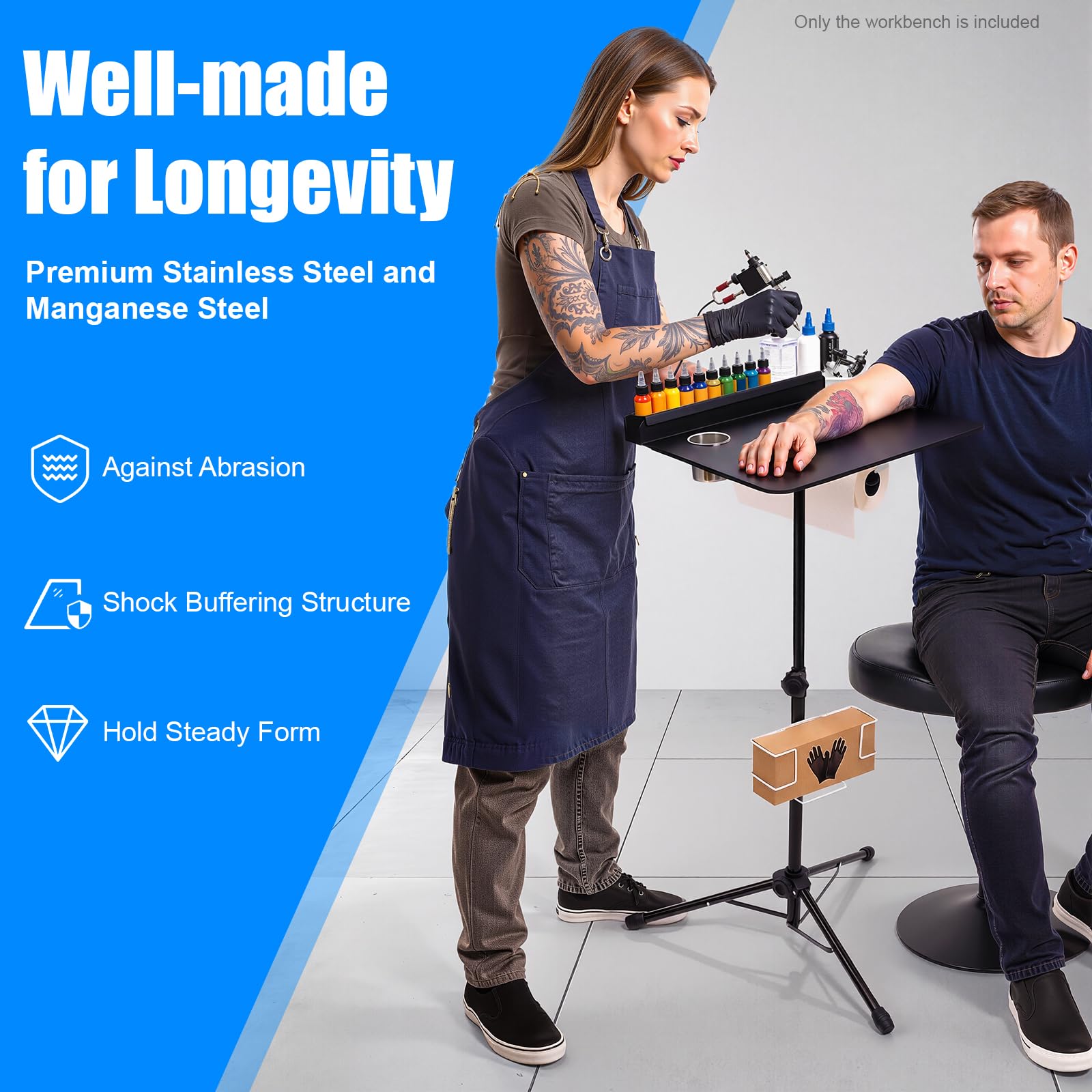 Table de tatouage portable, Poste de travail professionnel réglable