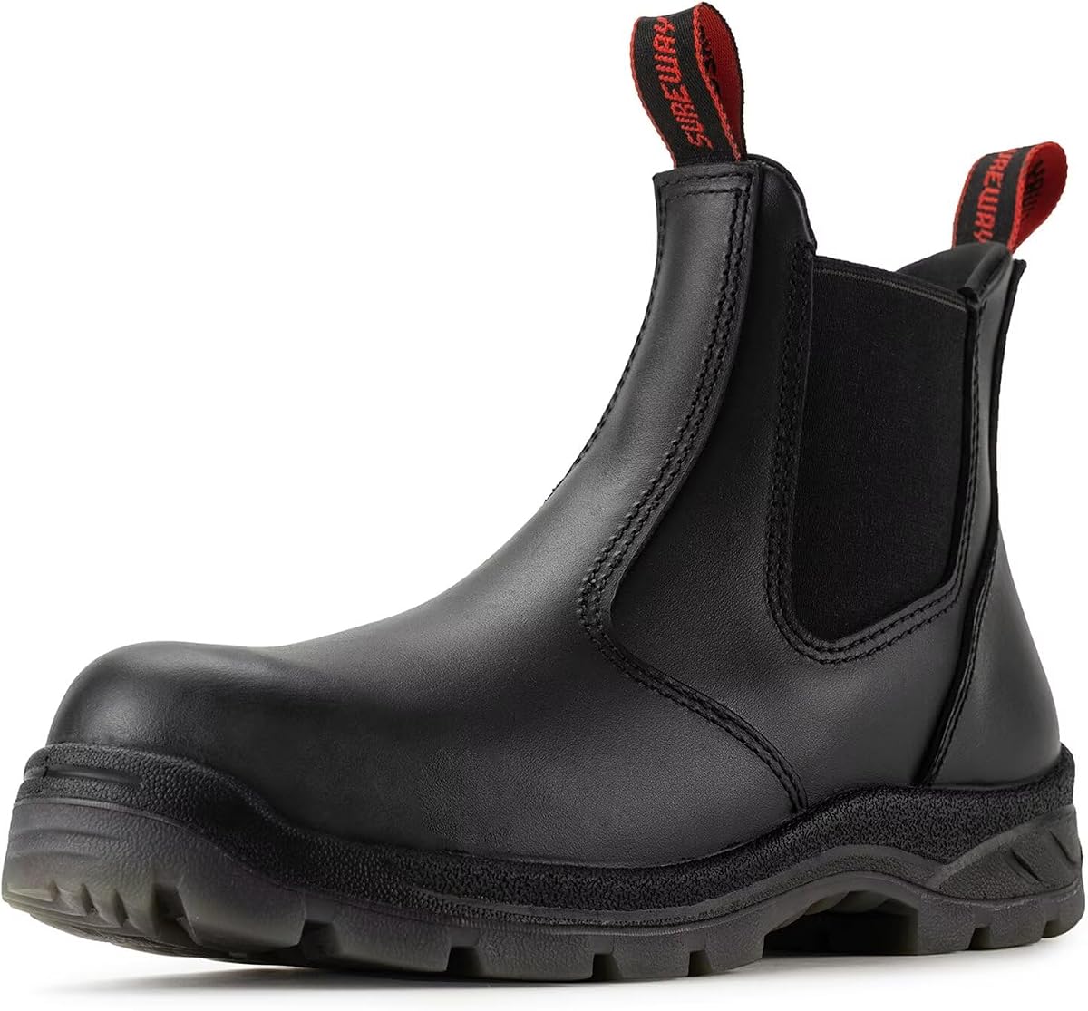 Men's Slip On Fire & Safety Work Boots Composite/Soft Toe | Slip/Water Resistant,Puncture/Heat-Resistant,Fire Station Mechanic Work Boots