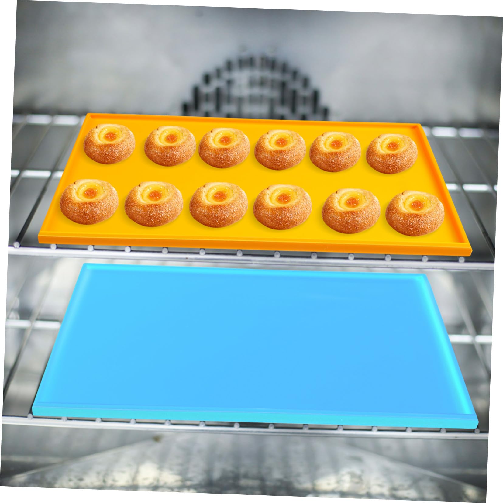 DOITOOL Silikon-backmatten mit Erhöhtem Rand Antihaft-backunterlagen für Ofen Mikrowelle und Kühlschrank Inklusive Spatel für Backen und Teigkneten
