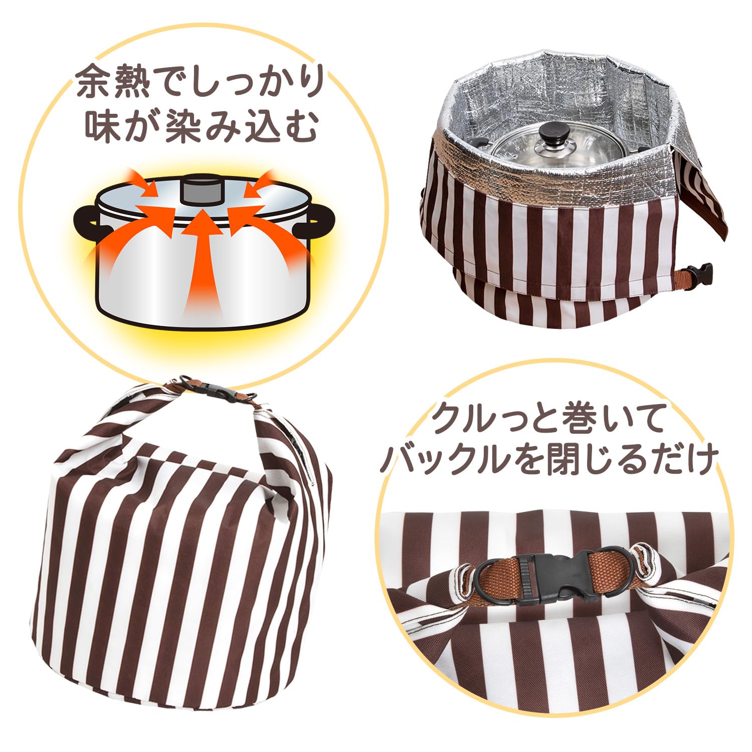 スリット入りリネンふかふか(保温調理)鍋保温カバー＋三角鍋つかみ
