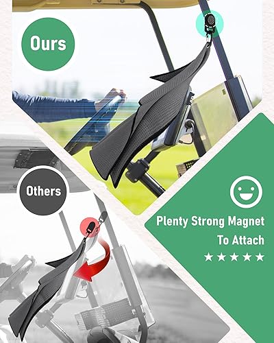 Miniatura 4 de BIG TEETH Toalla de golf magnética de microfibra magnética, toalla de golf con clip magnético, toallas de golf para bolsas de golf para hombres