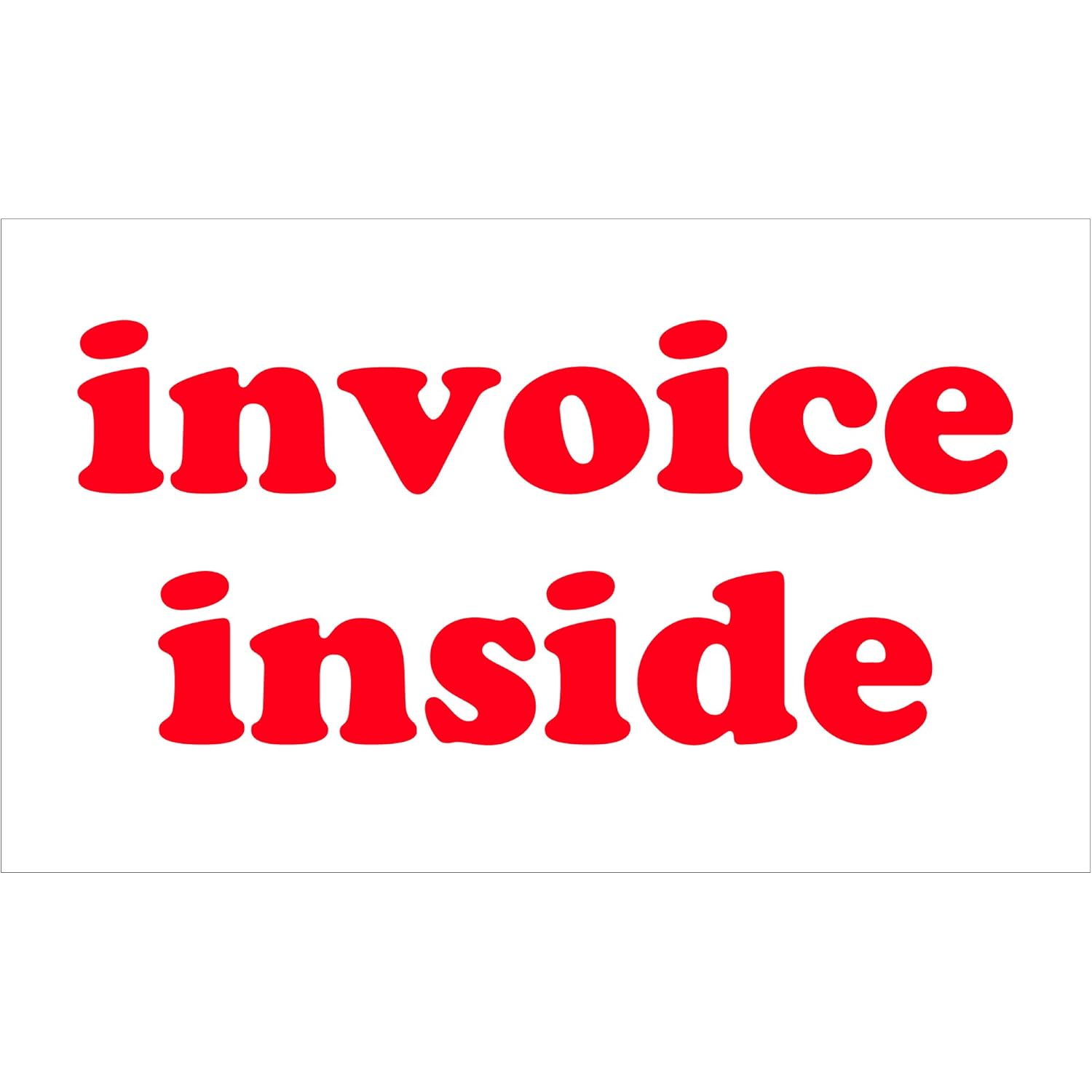 Partners Brand PDL1212 Tape Logic Labels, "Invoice Inside", 3" x 5", Red/White (Pack of 500)