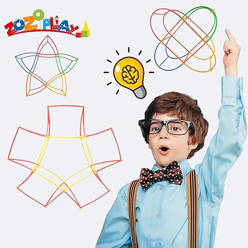 Miniatura 8 de ZOZOPLAY Juguetes de construcción de paja, 300 piezas, conectores de pajitas de construcción, divertidos juguetes educativos de construcción de