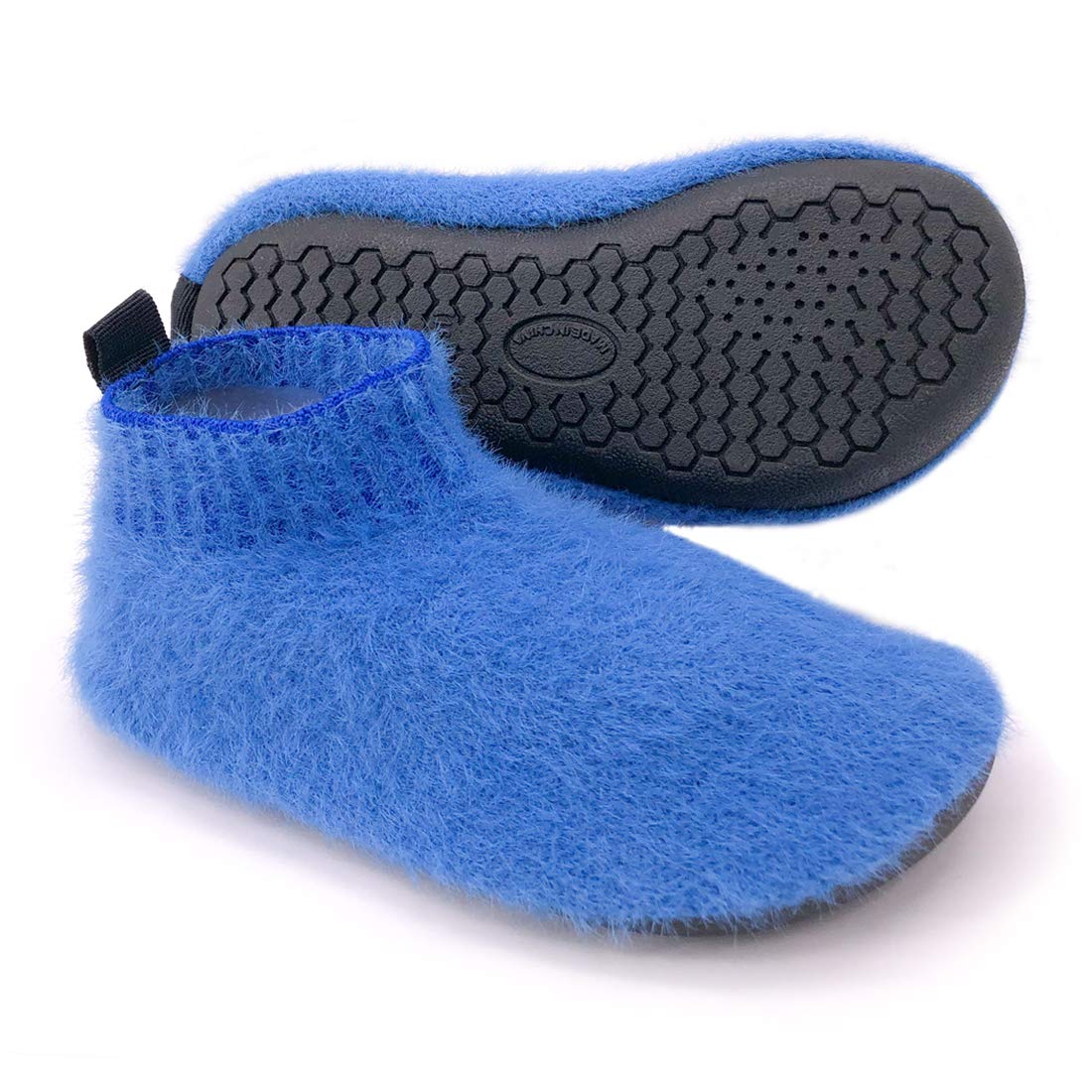Kids Toddler Fluffy Slipper Socks With Rubber Sole Non Slip