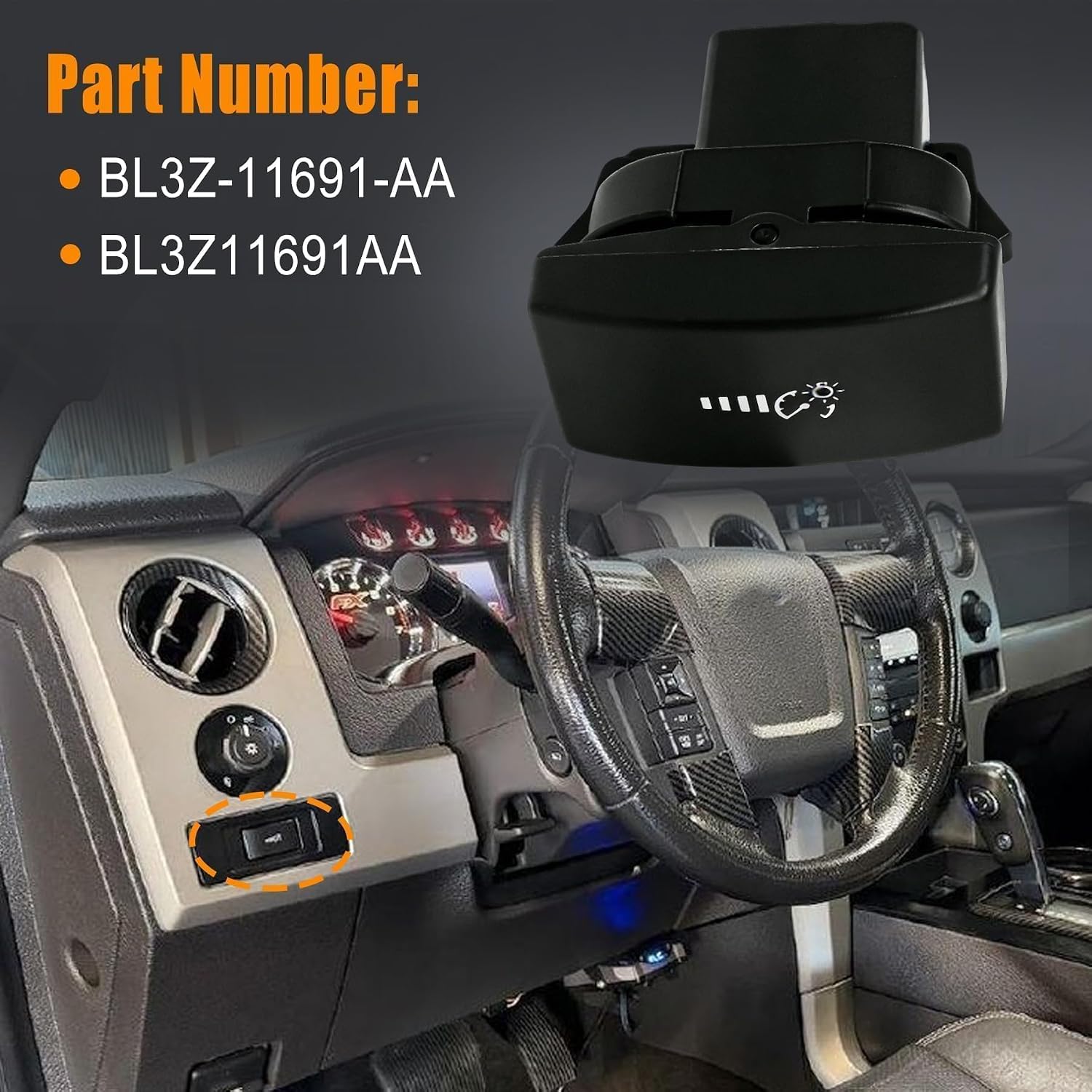 Instrument Panel Dimmer Switch Compatible with Ford F-150 2011-2014 Replace BL3Z11691AA BL3Z-11691-AA