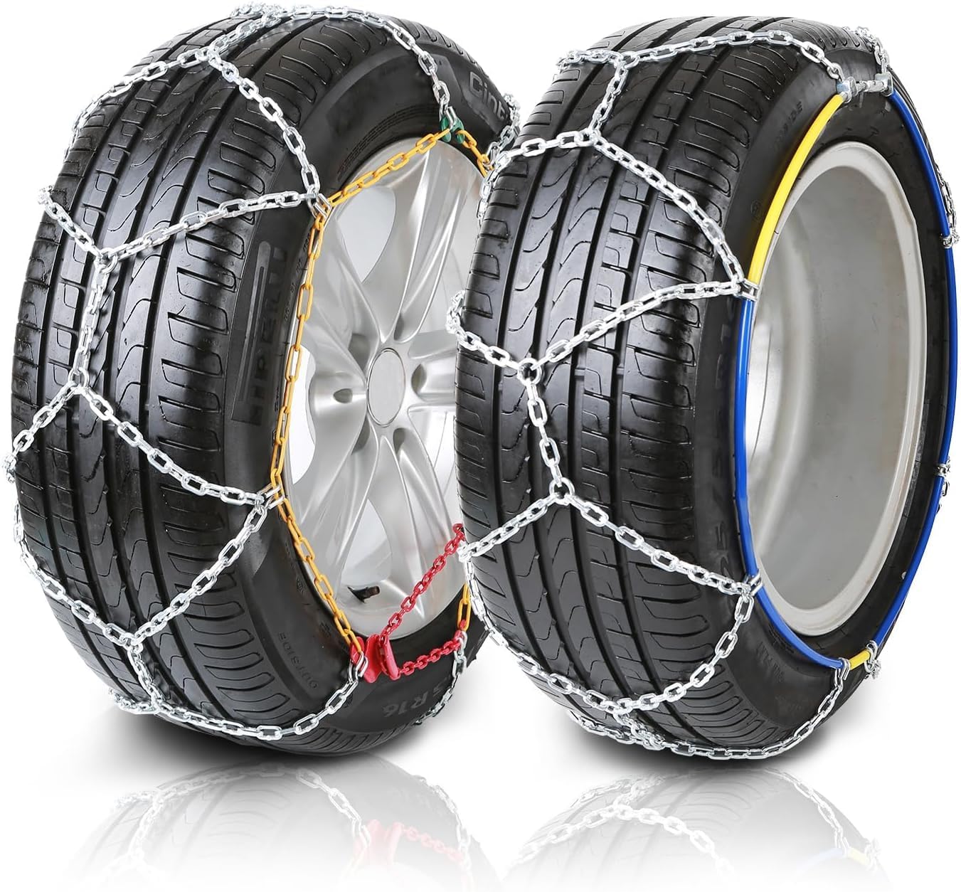 BKR Snow Chain Carbon Steel 16mm for Fortuner, Thar Roxx, Thar 2024, Scorpio N, Gurkha, Rubycon, HILUX also for 16" & 17" -18" Tyres- FREE 2 bungee ropes with steel hooks for extra grip! CA0150/490-image-20