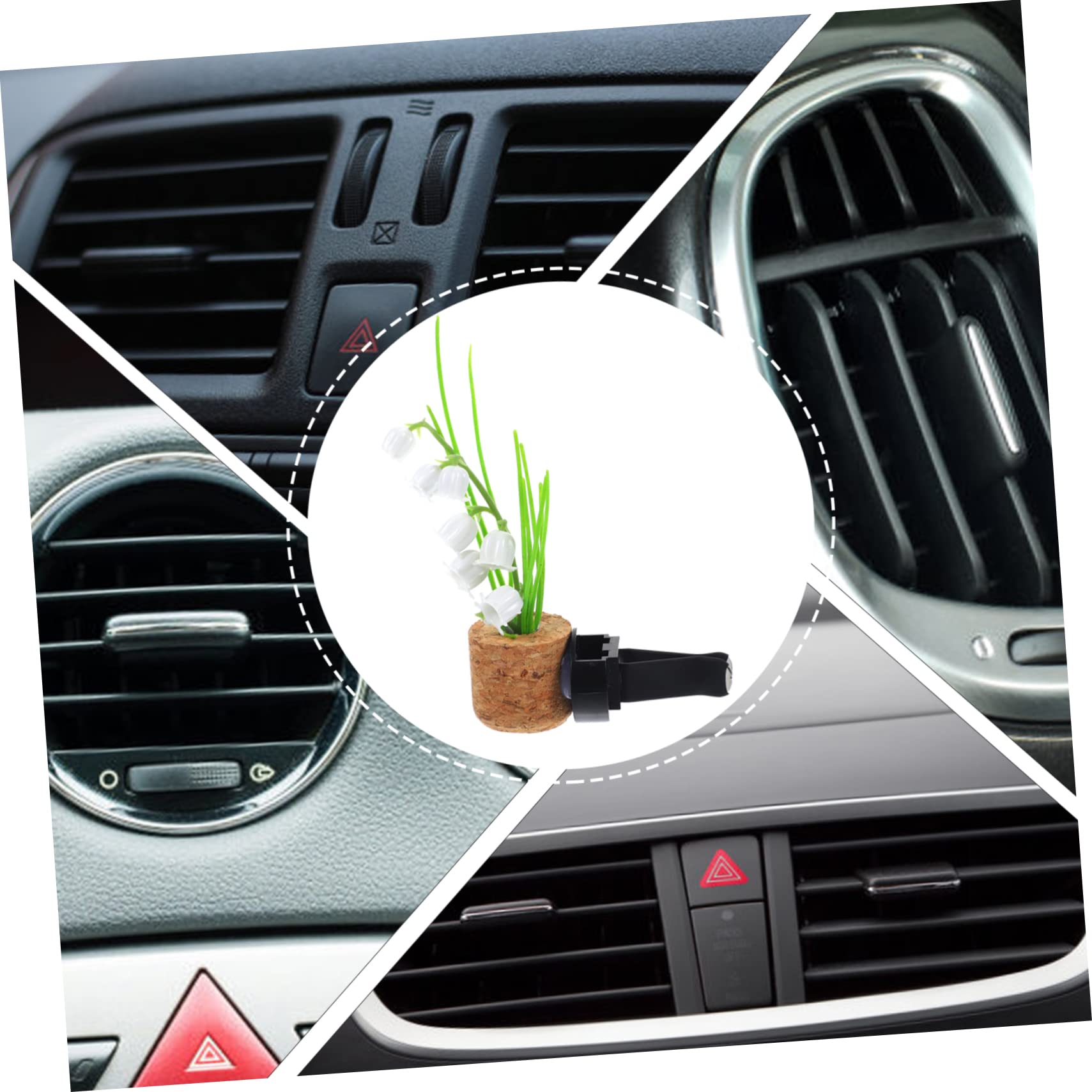 GLEAVI 5pezzi Clip Diffusore Aromi Per Auto Con Design Simulato Di Pianta Clip Decorativa Per Uscita Aria Veicolo Accessorio Unico e Resistente Per Interni Auto e Ufficio