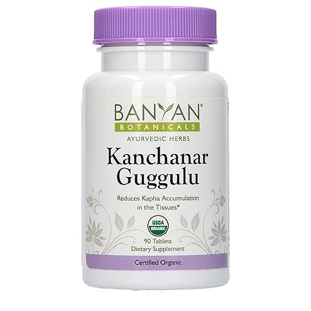 Banyan Botanicals Kanchanar Guggulu USDA Organic Energizing Ayurvedic Herbs for Thyroid and Lymphatic Wellness -90 Tablet